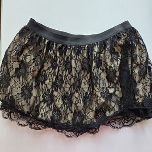 Cute Sexy Black Lace Overlay Skirt